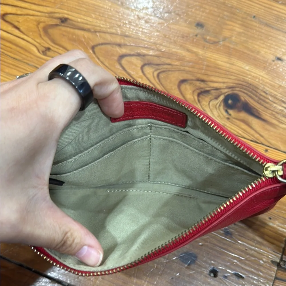 Cynthia Rowley Red Genuine Leather Wristlet Purse Wallet - Picture 8 of 11